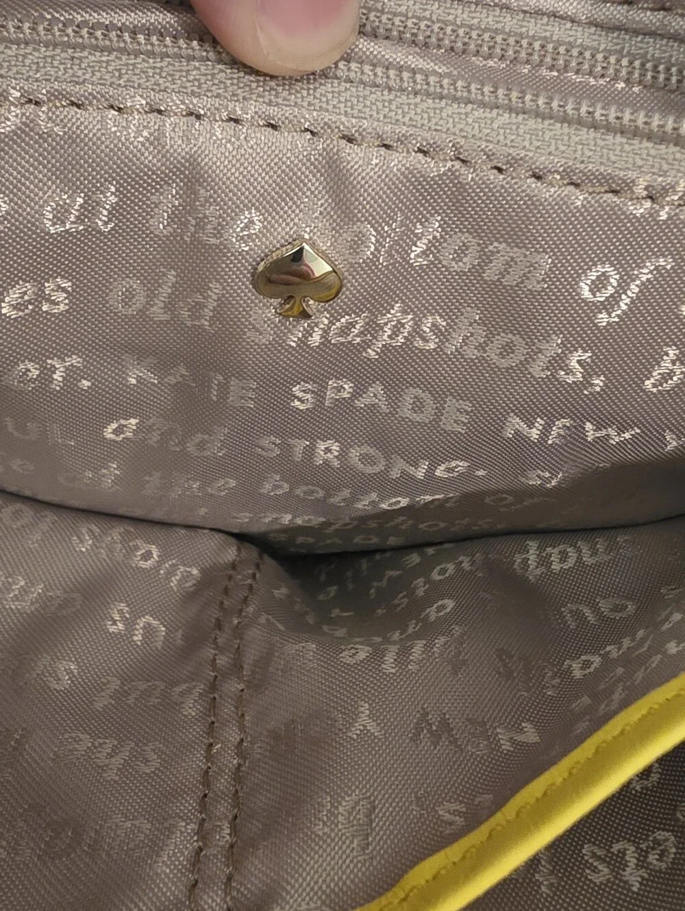 Rare Kate Spade Woods Drive Small Harris Leather bag Almondine/Sunshine